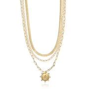 Time and Tru Goldtone Necklace, 3 Piece, Initial F