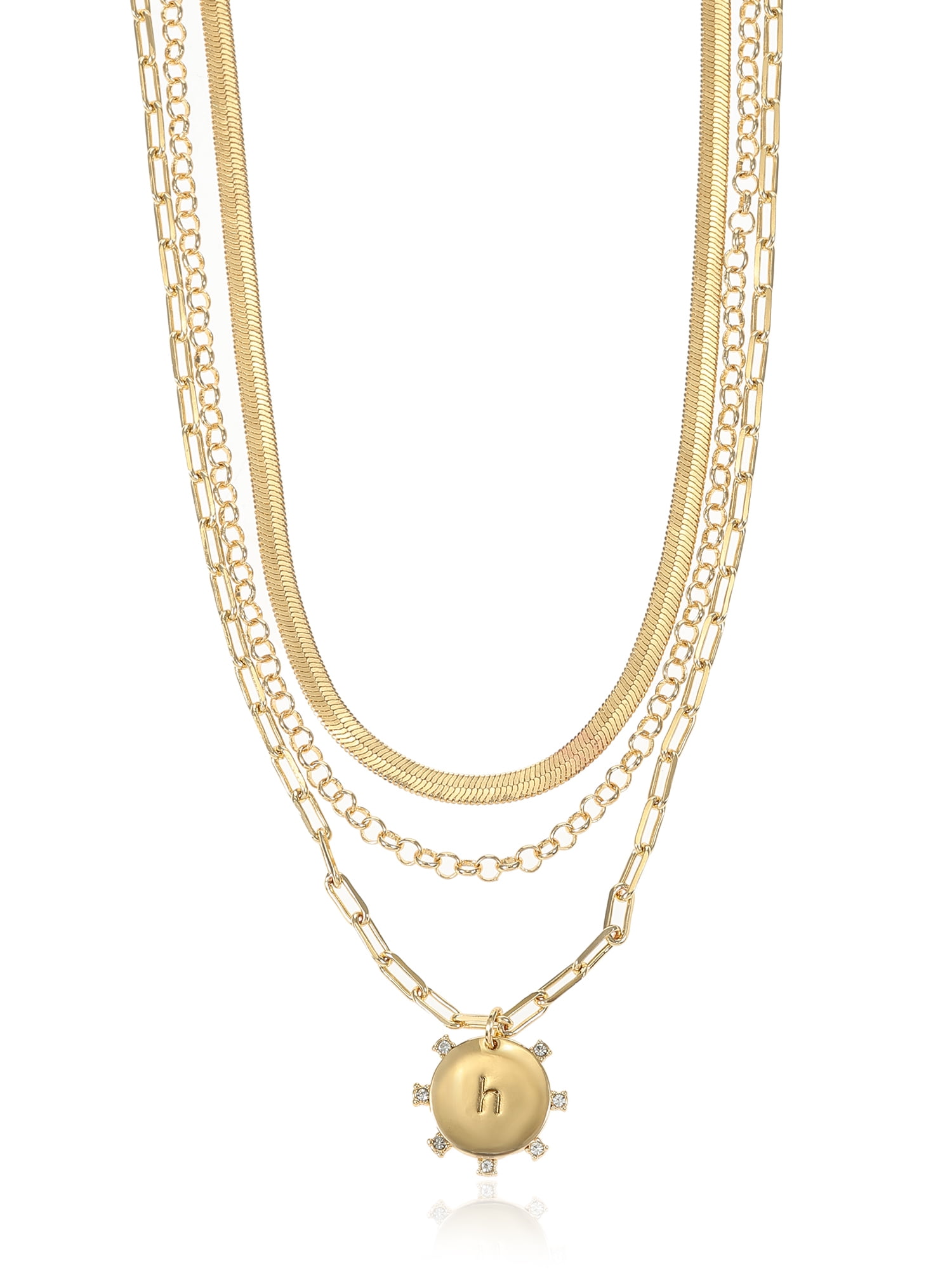 Time and Tru Goldtone Necklace 3 Piece Initial H Walmart com Time and Tru Goldtone Necklace 3 Piece Initial H Walmart com