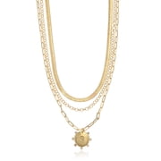 Time and Tru Goldtone Necklace, 3 Piece, Initial Q