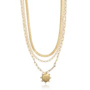 Time and Tru Goldtone Necklace, 3 Piece, Initial V
