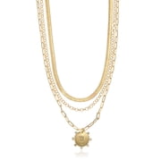 Time and Tru Goldtone Necklace, 3 Piece, Initial W
