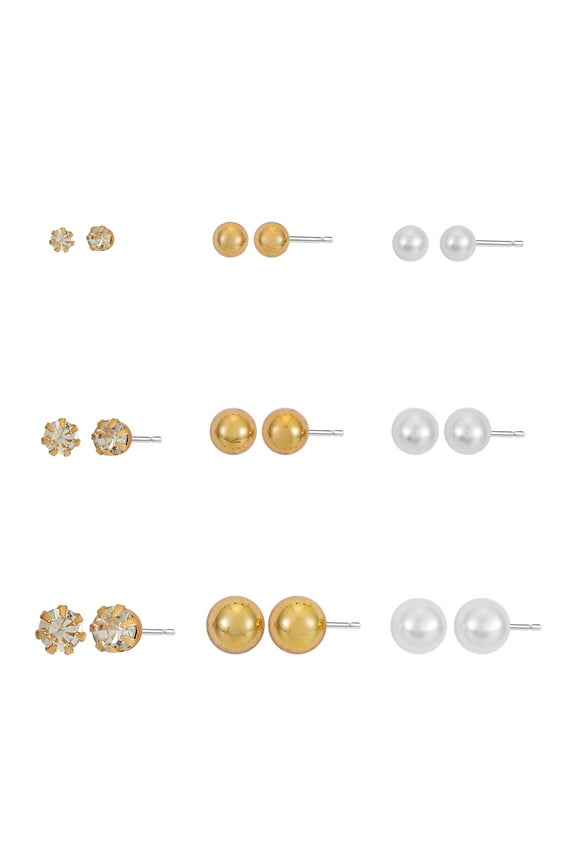 Goldtone Pearl Earrings, 4.30 x 2.30 x 0.50 Inches