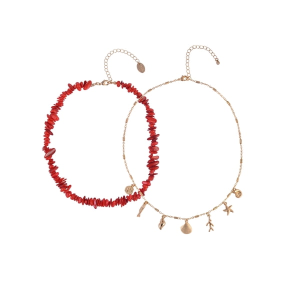 Time and Tru Goldtone Shells and Sealife Charms Layered Necklace
