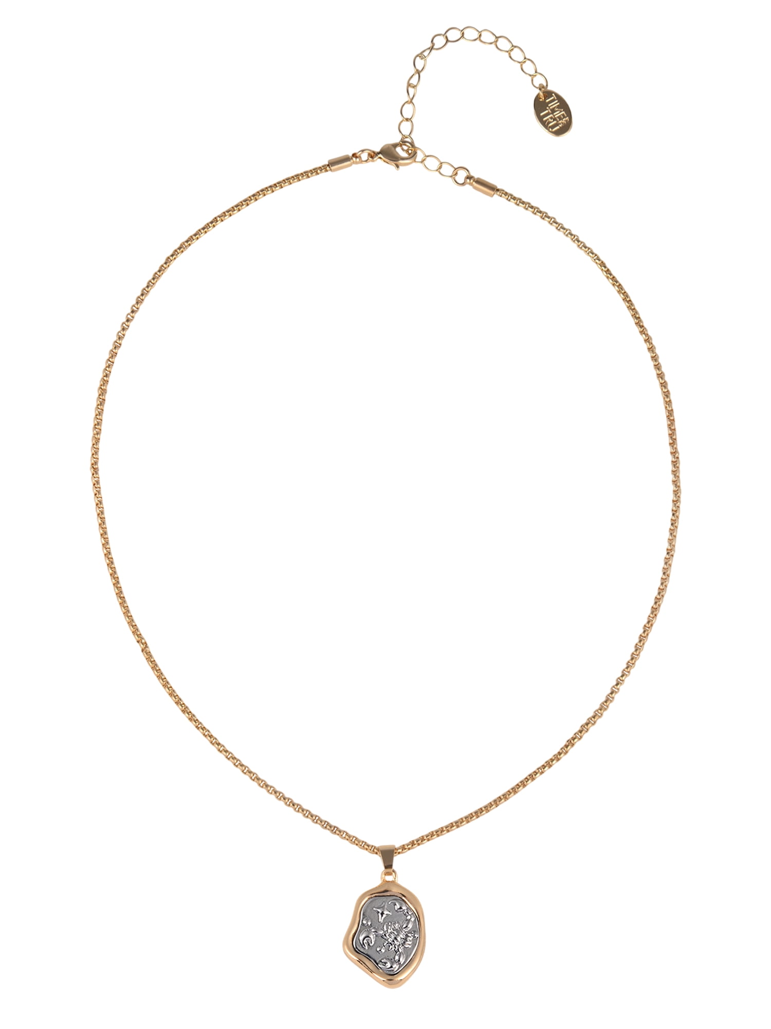 Time and Tru Goldtone Silvertone Reversible Pendant "Scorpio" Necklace
