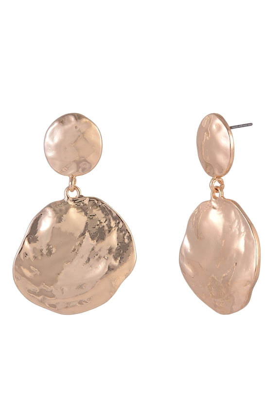 Goldtone Wavy Metal Drop Earring