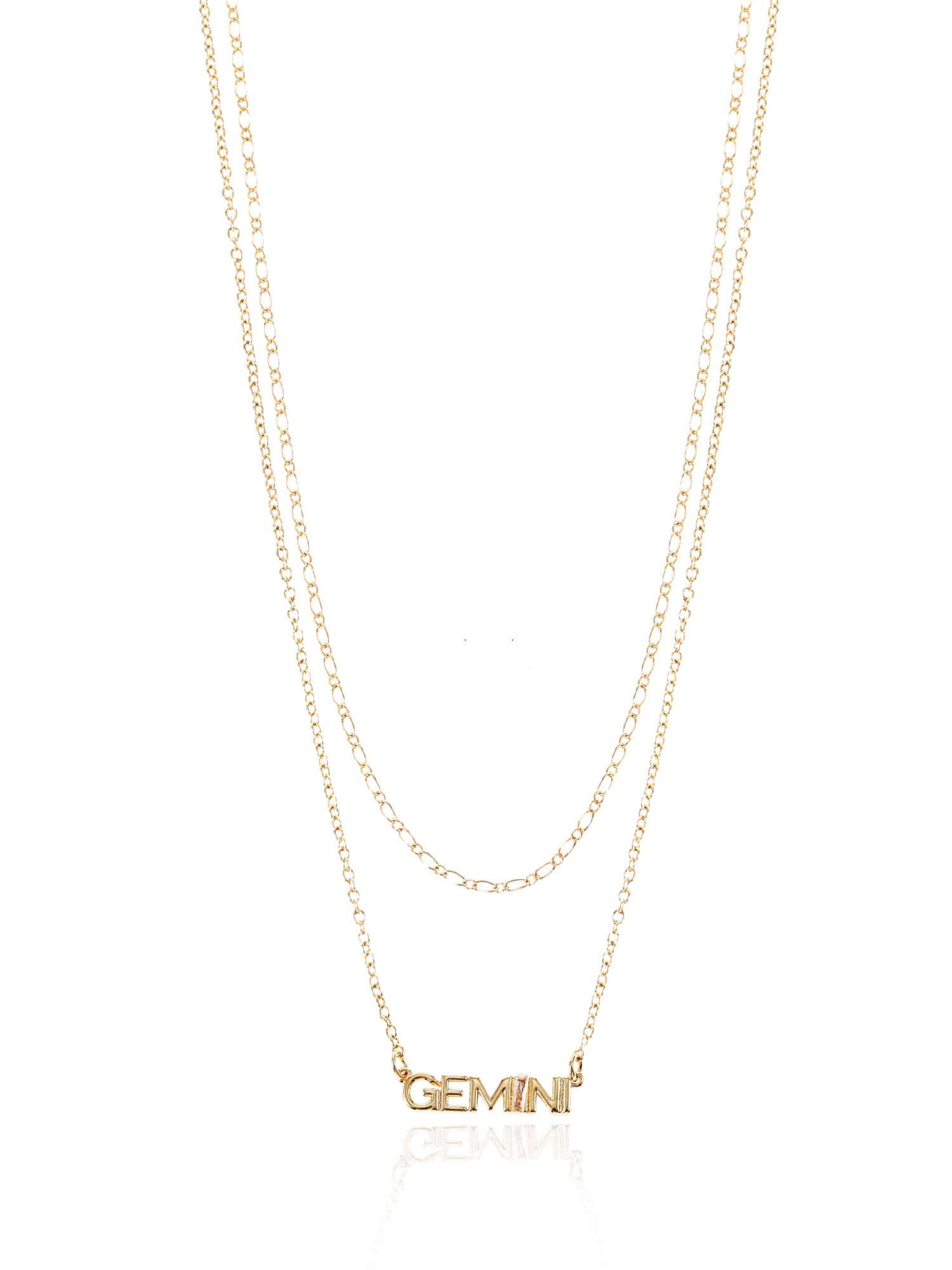 Time and Tru Goldtone Zodiac Necklace Set, 2 Pieces, Gemini