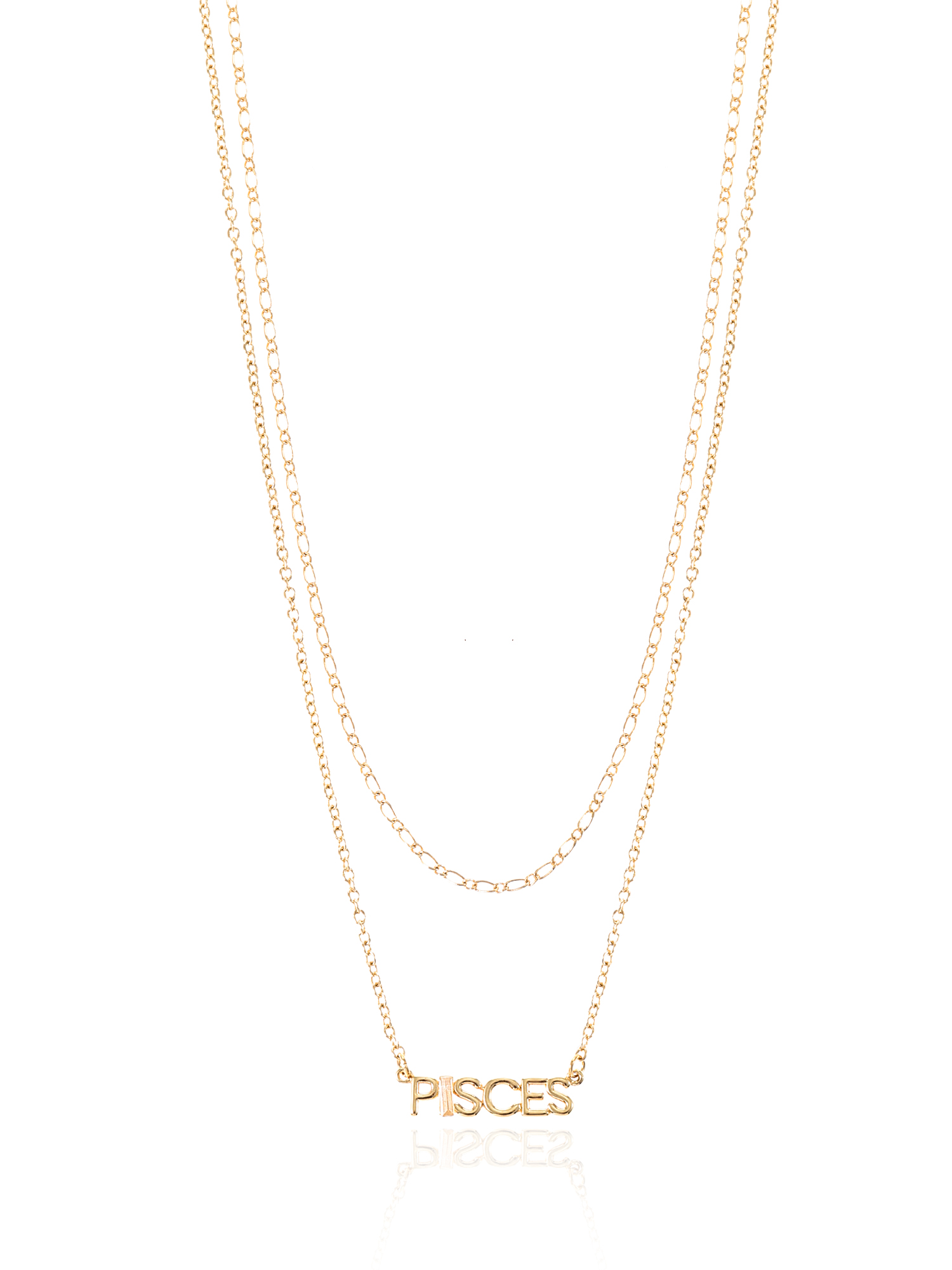 Time and Tru Goldtone Zodiac Necklace Set, 2 Pieces, Pisces