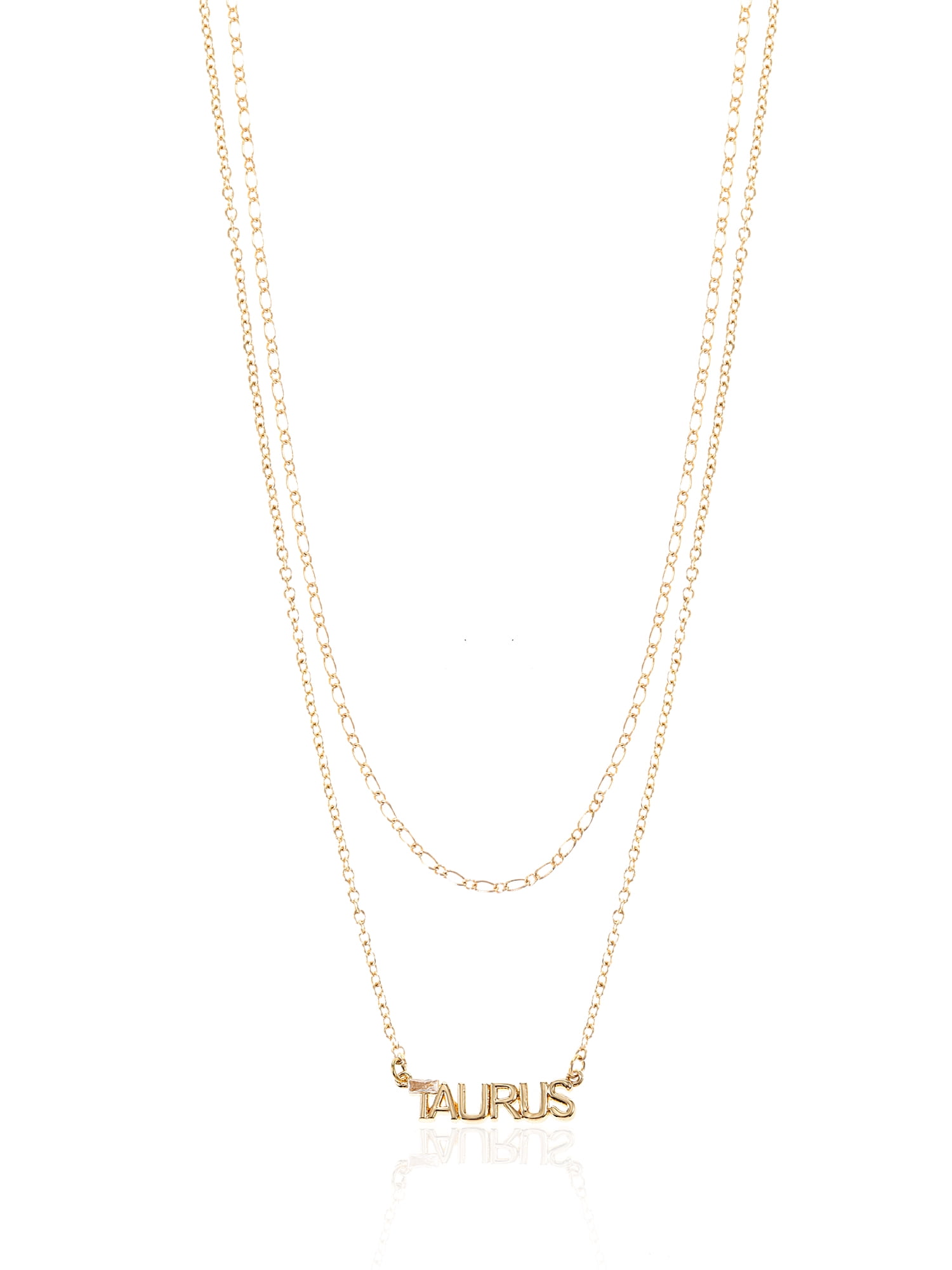 Time and Tru Goldtone Zodiac Necklace Set, 2 Pieces, Taurus