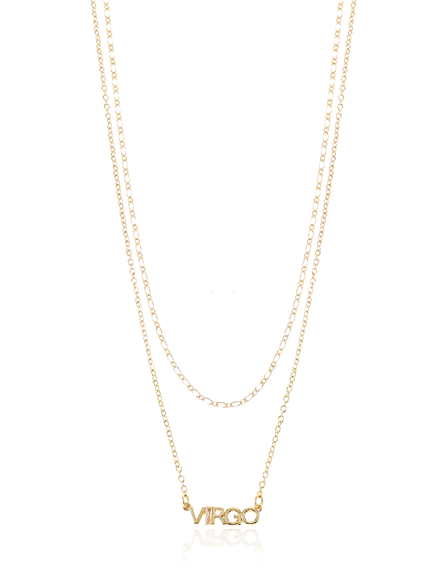 Time and Tru Goldtone Zodiac Necklace Set, 2 Pieces, Virgo