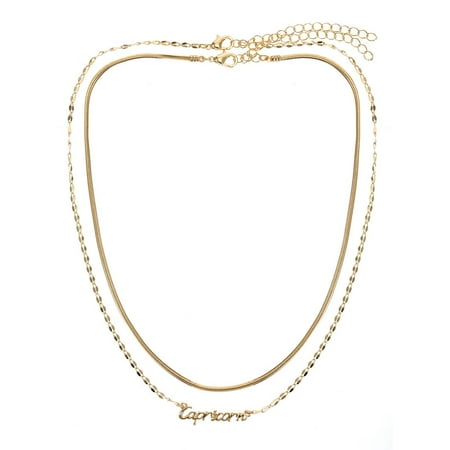 Time and Tru Goldtone Zodiac Necklace Set for Women, 2 Piece Set