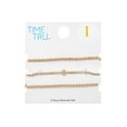 thumbnail image 1 of Time and Tru Goldtone and Crystal Beaded Stretch Bracelets, 3 Pieces, Initial Letter I, 1 of 4