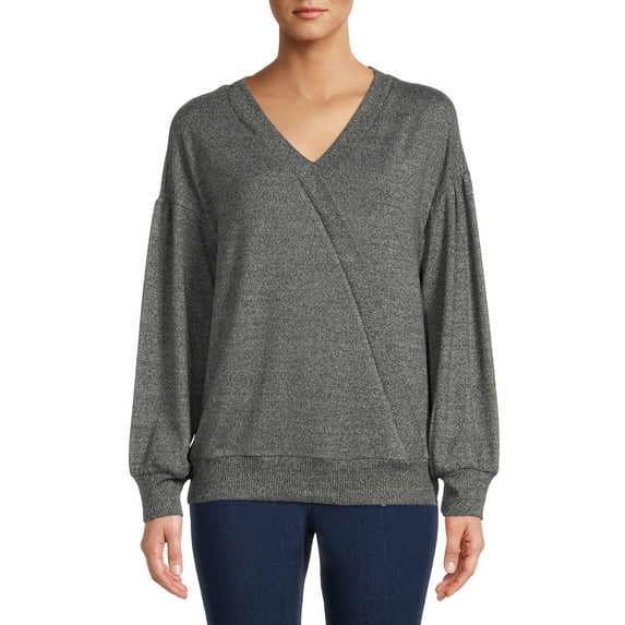 Time and Tru Hacci Stylish Wrap Top (Women's)