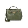 thumbnail image 1 of Time and Tru Women's Hazel Satchel Bag Handbag, Dark Olive, 1 of 5
