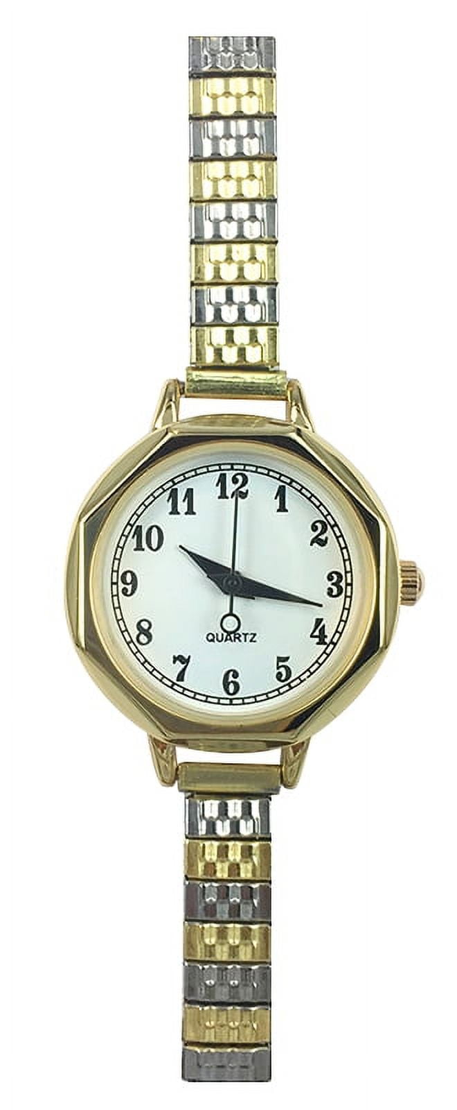 Time and Tru Ladies Analog Stainless Steel Expansion 2 Tone Wristwatch