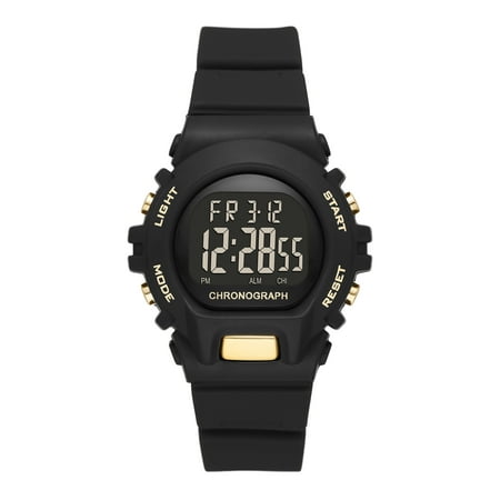 Time and Tru Ladies' Black Plastic Sport Digital Chronograph Watch (FMDOTT092)