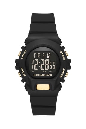 Ladies' Black Plastic Sport Digital Chronograph Watch (FMDOTT092)