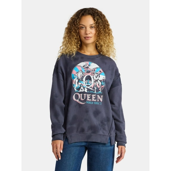 Time and Tru Women's Queen Circle Tour Graphic Sweatshirt, Sizes XS-3XL
