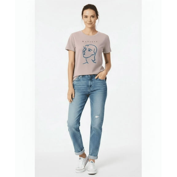 Time and Tru, Ladies' Graphic T-Shirt, Matisse Papiers, Sizes XS-3XL