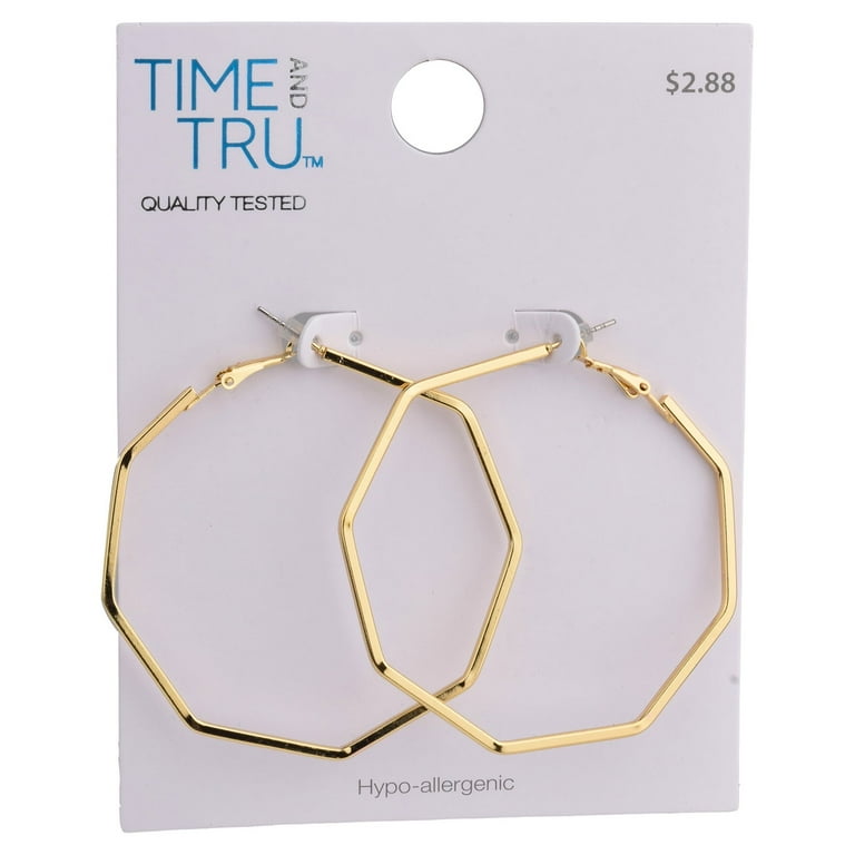 Gold octagon hoop earrings top