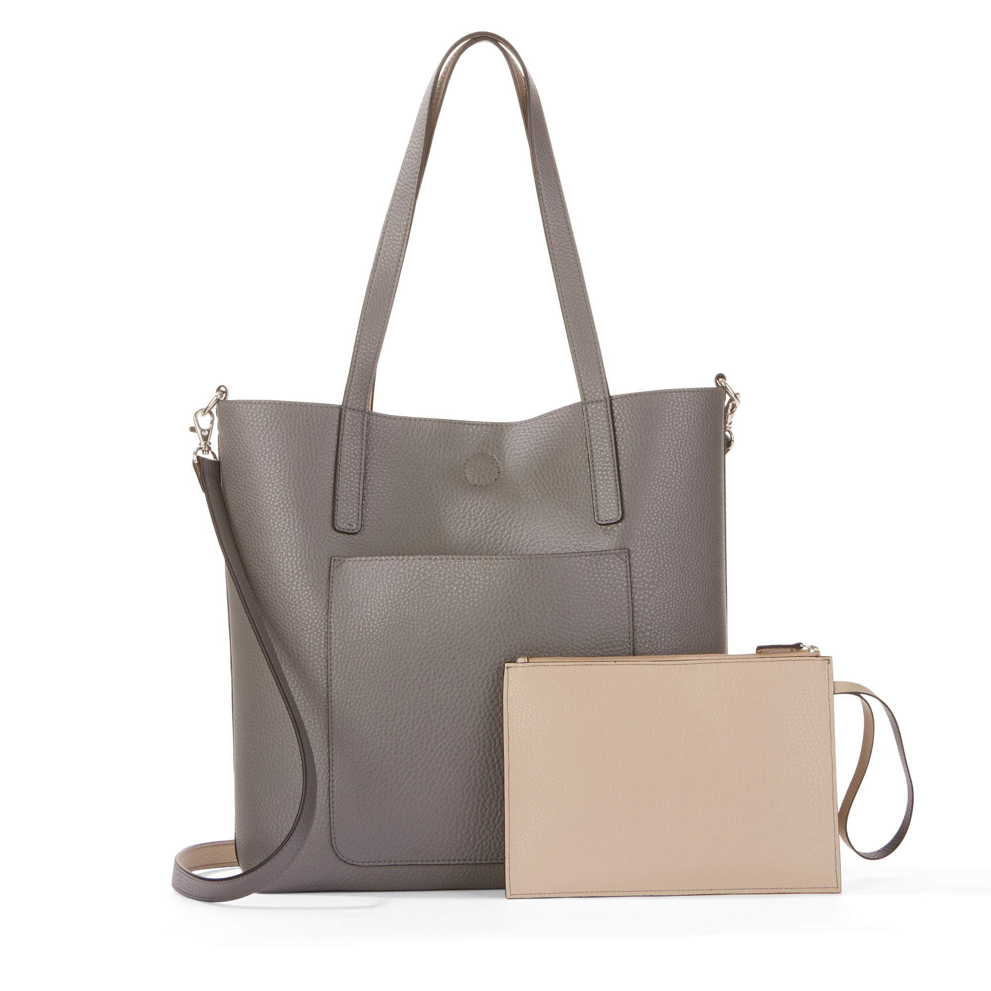 Take Me Anywhere Reversible Tote - Dark Taupe/Beige – The Pulse