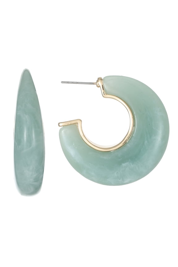 Light Green Hoop Statement Earrings
