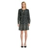 Time and Tru Long Sleeve Border Print Dress
