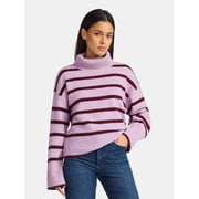 Time and Tru Women's Chunky Turtleneck Pullover Sweater with Long Sleeves, Mid-weight, Sizes XS-XXXL