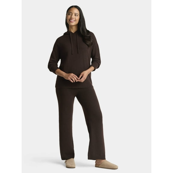 Time and Tru Women's and Women’s Plus Sweater Hoodie and Pants Set, Sizes XS-4X