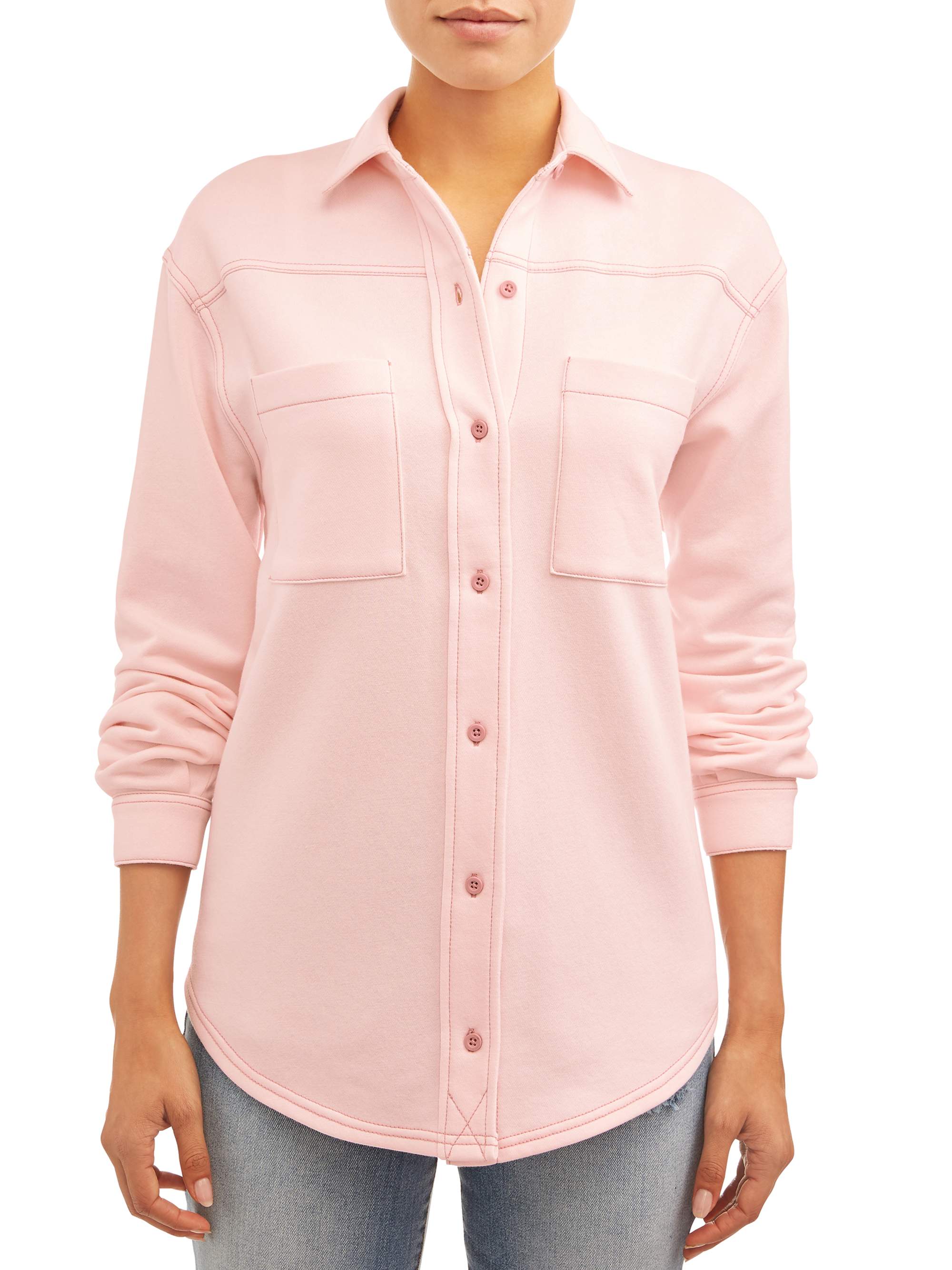 Time and Tru Long Sleeve Relaxed Fit ButtonUp Shirt (Women's) 1 Pack