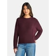 thumbnail image 1 of Time and Tru Women's Reverse Linking Pullover Sweater with Long Sleeves, Midweight, Sizes XS-XXXL, 1 of 5