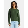 thumbnail image 1 of Time and Tru Women's Reverse Linking Pullover Sweater with Long Sleeves, Midweight, Sizes XS-XXXL, 1 of 5