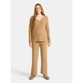 thumbnail image 1 of Time and Tru Women’s V Neck Sweater and Pants Set, 2-Piece, Sizes XS-XXXL, 1 of 4