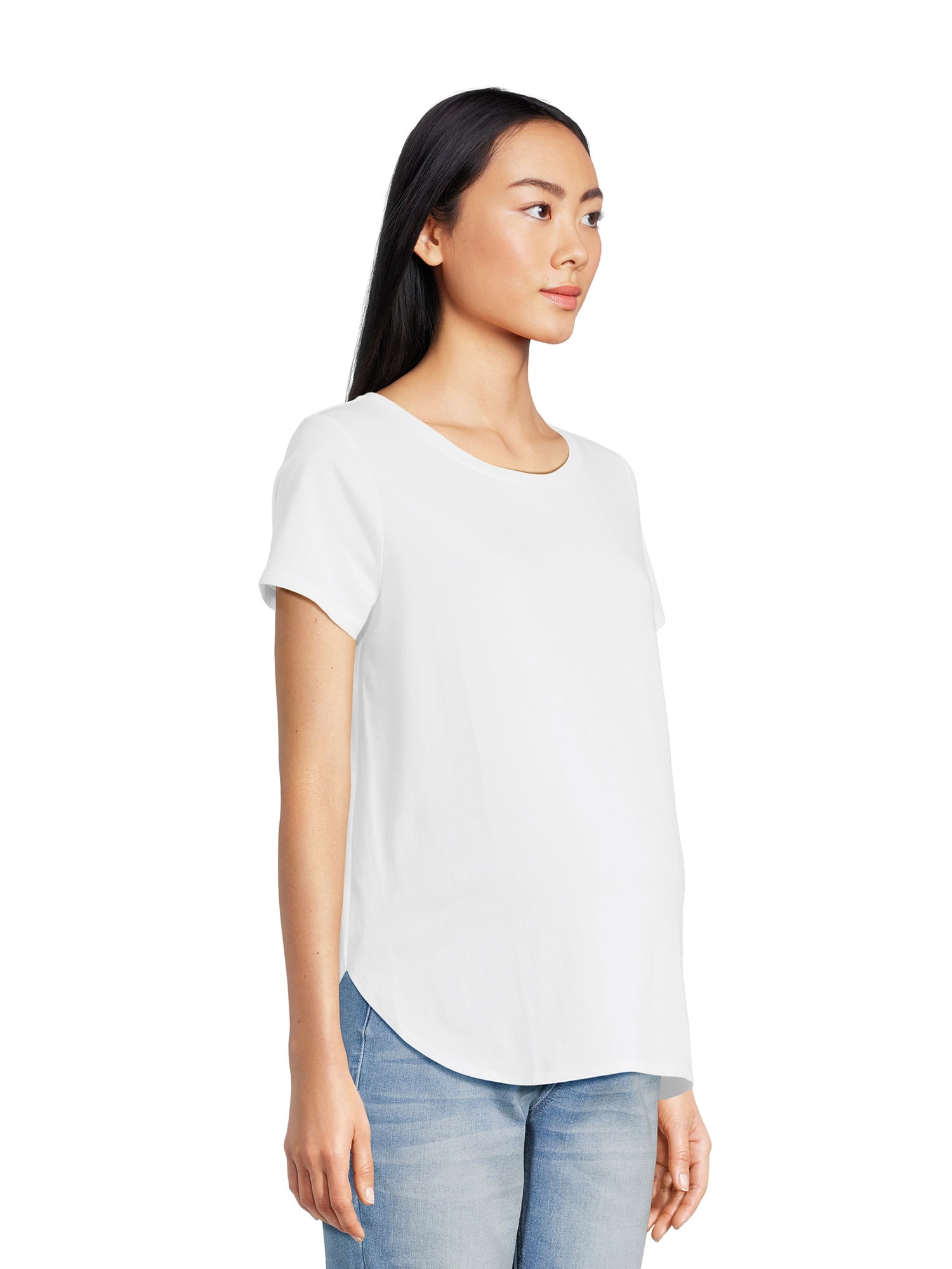Time and Tru Maternity Easy Fit Basic Tee - Walmart.com