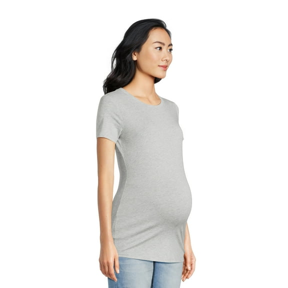Time and Tru Maternity Essentials Non Shirred Tee, Sizes S-XXL