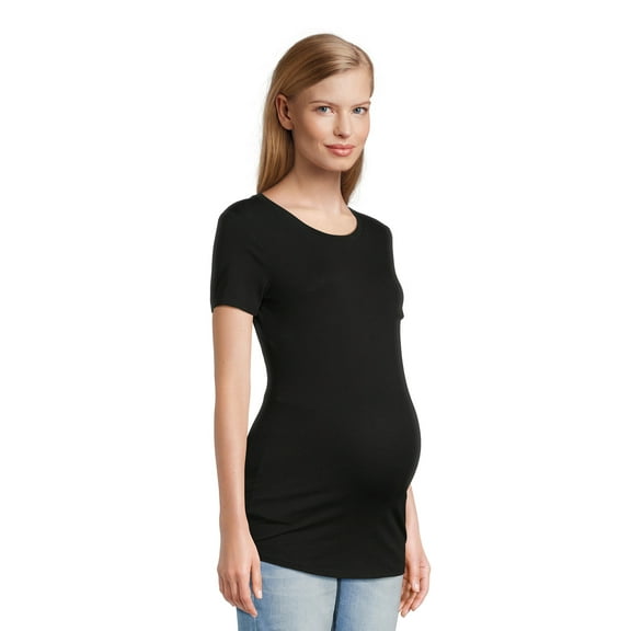 Time and Tru Maternity Essentials Non Shirred Tee, Sizes S-XXL
