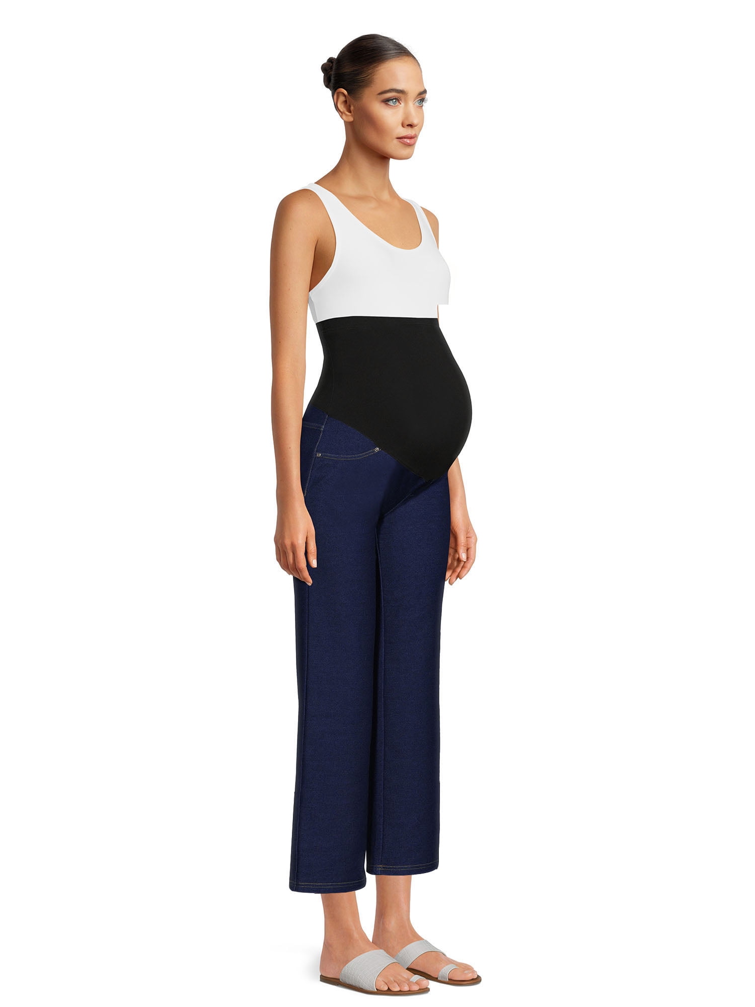 Time and Tru Maternity Essentials Straight Leg Jeggings, 27" Inseam, Sizes S-XXL
