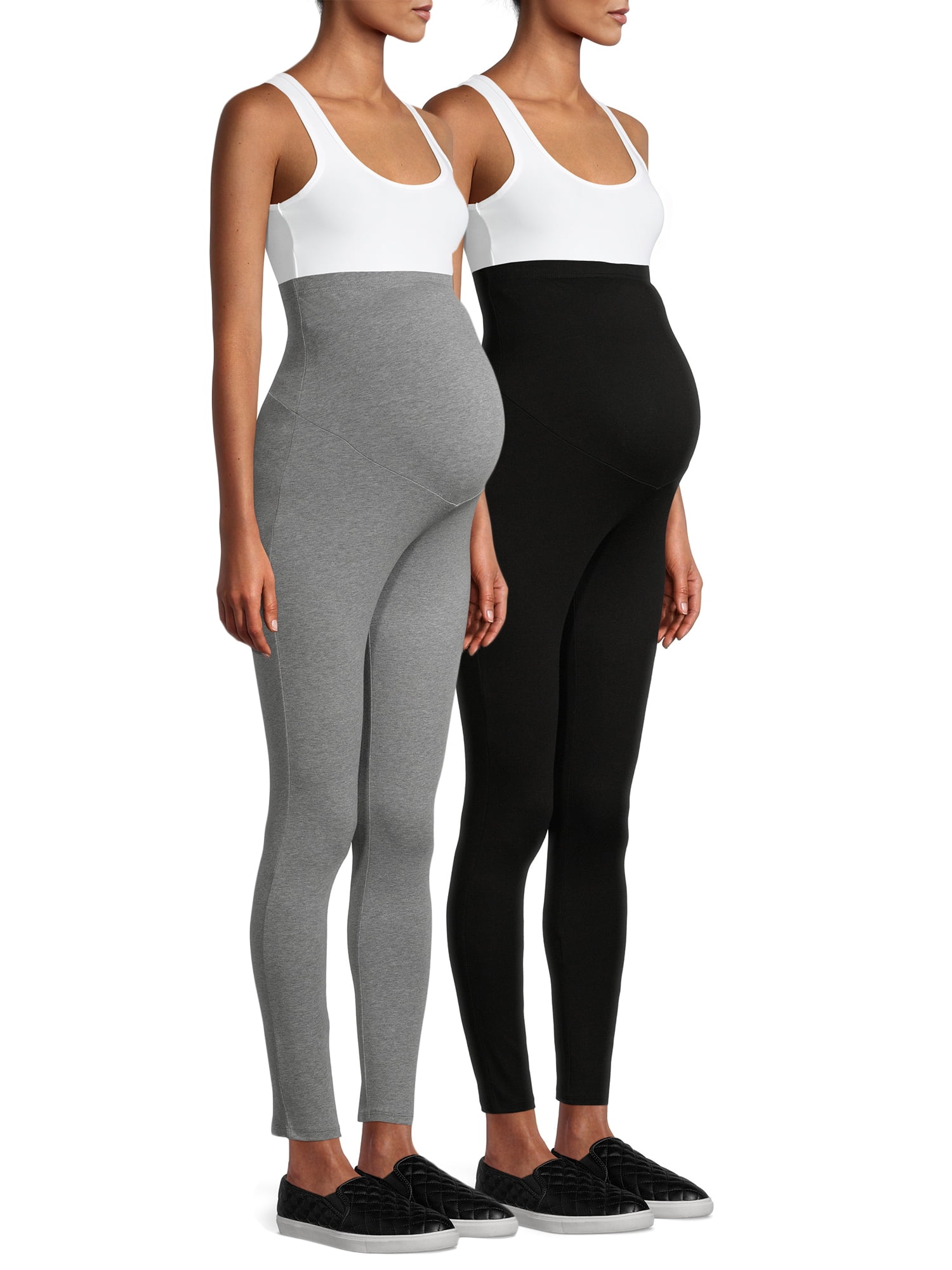 Time and Tru Maternity Leggings with Full Panel, 2-Pack - Walmart.com