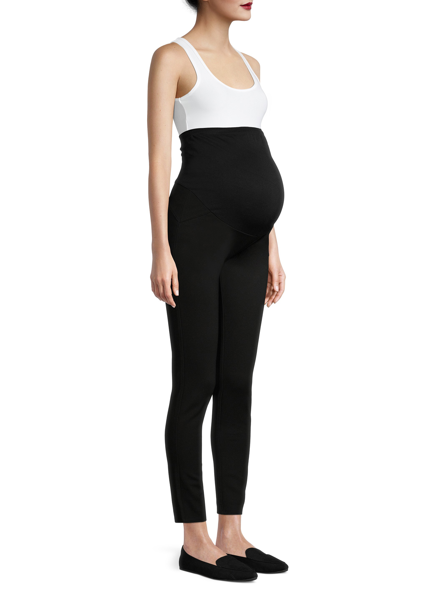 Time and Tru Maternity Ponte Knit Leggings with Full Panel - image 1 of 6
