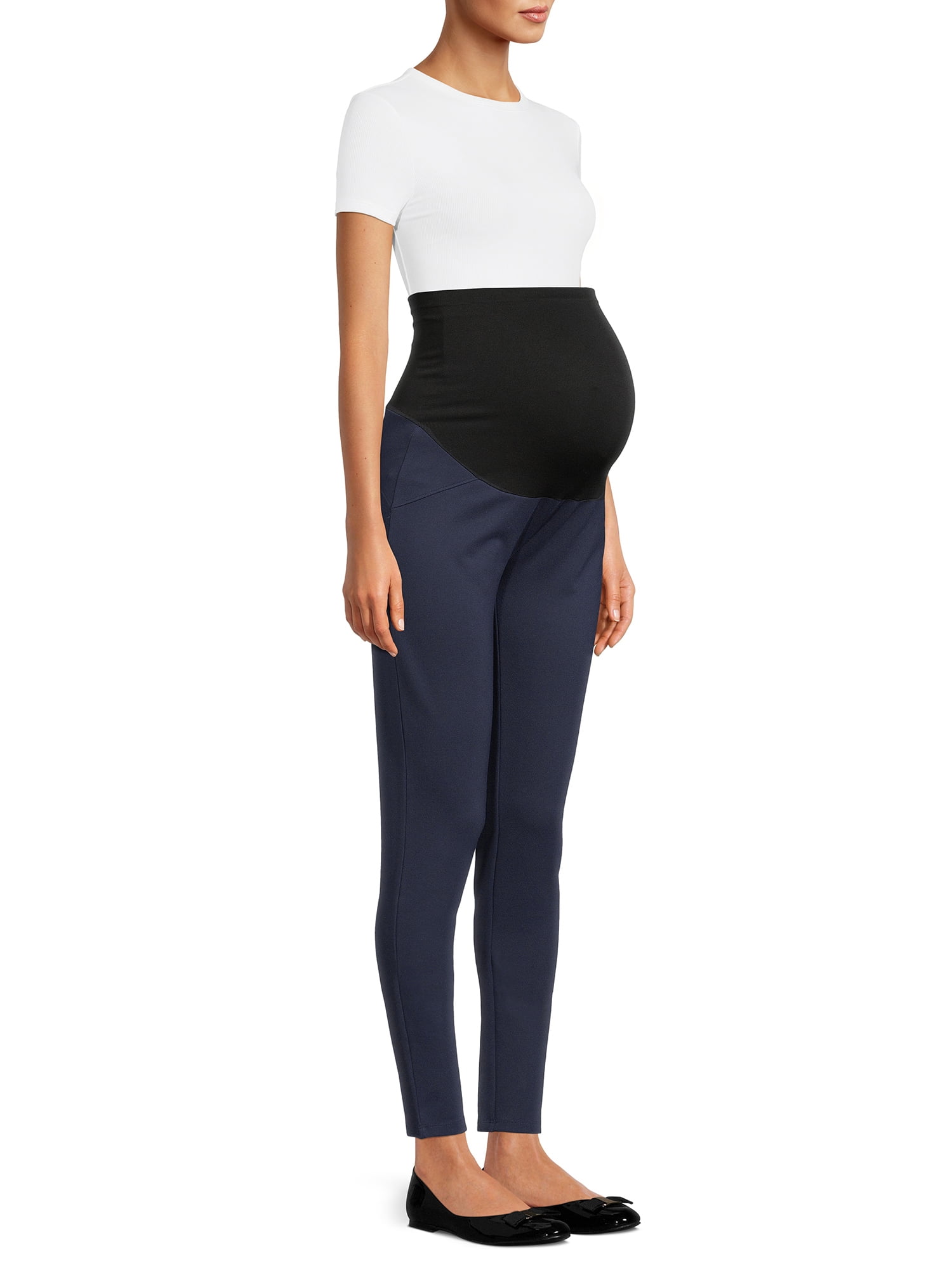 Time and Tru Maternity Ponte Knit Leggings with Full Panel