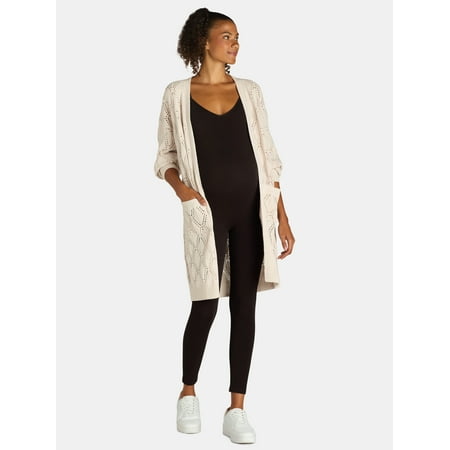Time and Tru Women’s Maternity Ribbed Jumpsuit, Sizes S-2X