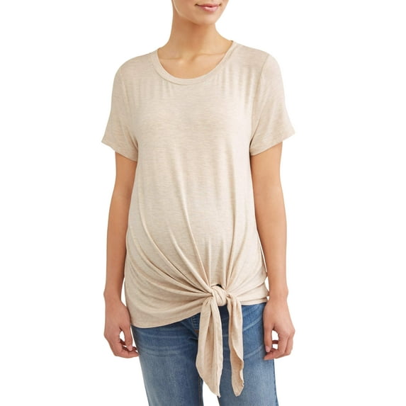 Time and Tru Maternity Short Sleeve Tie Front Tee