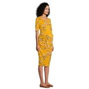 Time and Tru Maternity Side Ruched Dress for Women, Sizes S-XXL