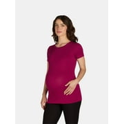 TIME AND TRU Maternity Tee with Short Sleeves for Women, Sizes S-XXL