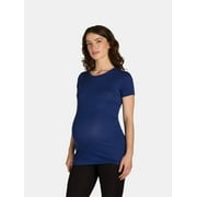 Time and Tru Maternity Tee with Short Sleeves for Women, Sizes S-XXL