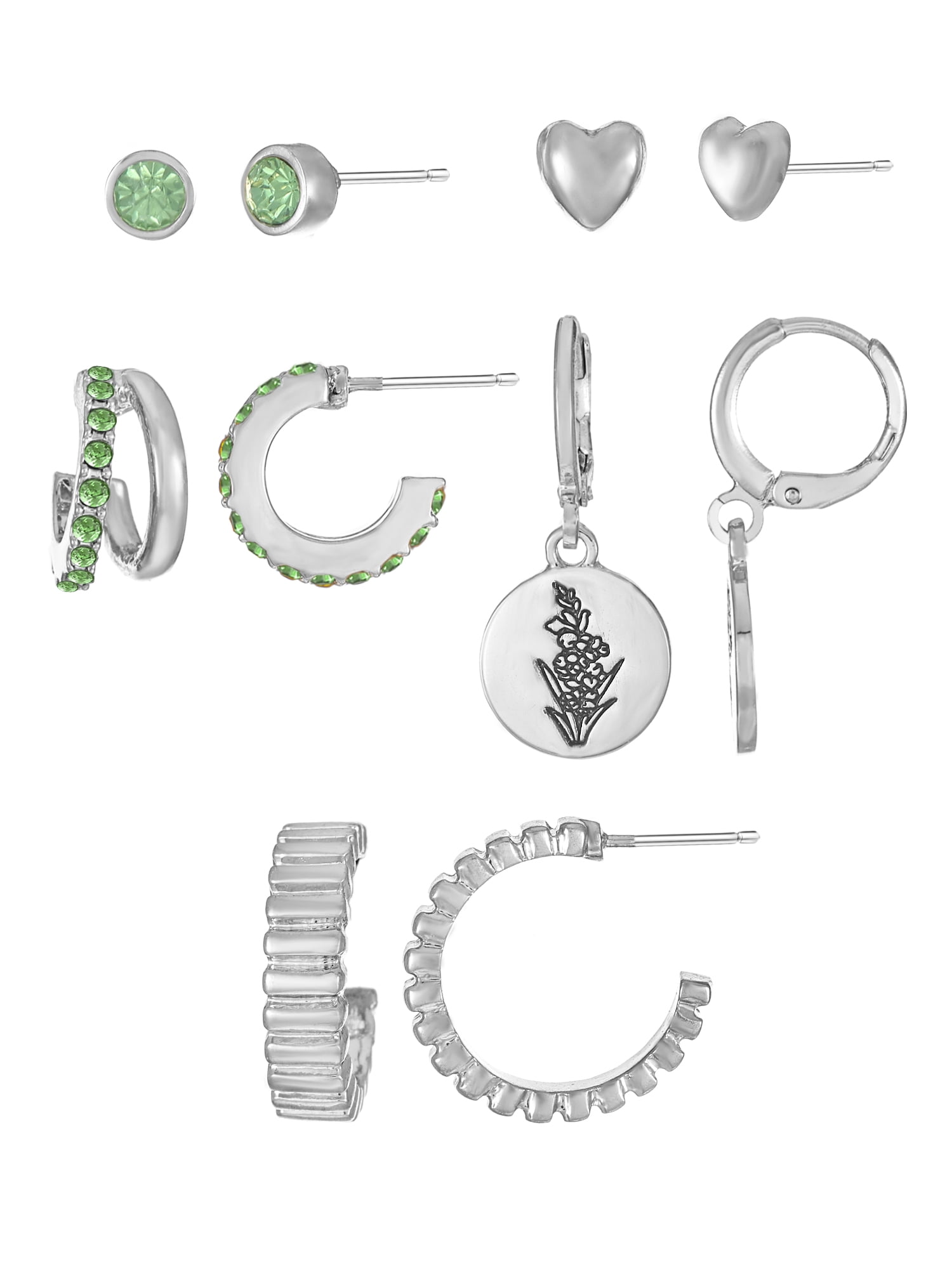 Time and Tru May Lily of the ValleyEarring Pack Silvertone