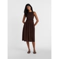 thumbnail image 1 of Time and Tru Women's Tiered Midi Dress with Flutter Sleeves, Sizes XS-XXXL, 1 of 5