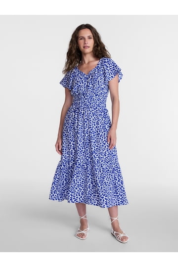 Time and Tru Light Summer Midi Dresses for Women | Walmart - Walmart.com