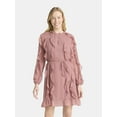 thumbnail image 1 of Time and Tru Women's and Women's Plus Belted Ruffle Mini Dress, Sizes XS-4X, 1 of 5