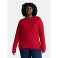 thumbnail image 1 of Time and Tru Women’s and Women’s Plus Mixed Stitch Sweater, Midweight, Sizes XS-4X, 1 of 5