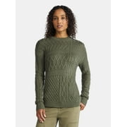 TIME AND TRU Women’s and Women’s Plus Mixed Stitch Sweater, Midweight, Sizes XS-4X